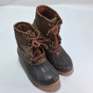 Sperry Big Kids Bowline Storm Boots Brown Leopard Water Resistant  Size 6M