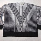 VTG Coogi Style London Fog Made In USA  3D Wool Grandpa Sweater XL Abstract