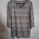 Chico's Silver Shimmer Split V-Neck Knit Tunic Size 2 Large Lightweight Party