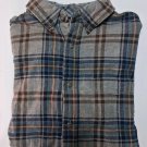 Weatherproof Vintage Mens Flannel Shirt M Blue Gray Plaid Outdoor Gorpcore