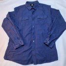 Rock & Republic Shirt Top Mens L Blue 100% Cotton Long Sleeve Button Up