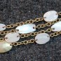 Chaps Gold Tone 4 Strand Chain Faux Mother Of Pearl Fashion Link Bracelet
