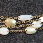 Chaps Gold Tone 4 Strand Chain Faux Mother Of Pearl Fashion Link Bracelet