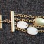 Chaps Gold Tone 4 Strand Chain Faux Mother Of Pearl Fashion Link Bracelet