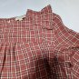 LOFT Plaid Ruffle Blouse Womens Small Rust Pink Cottagecore Long Sleeve Peasant