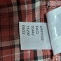 LOFT Plaid Ruffle Blouse Womens Small Rust Pink Cottagecore Long Sleeve Peasant