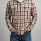 Brothers And Sons Gingham Plaid Long Sleeve Button-Down Flannel Brown Gold XL