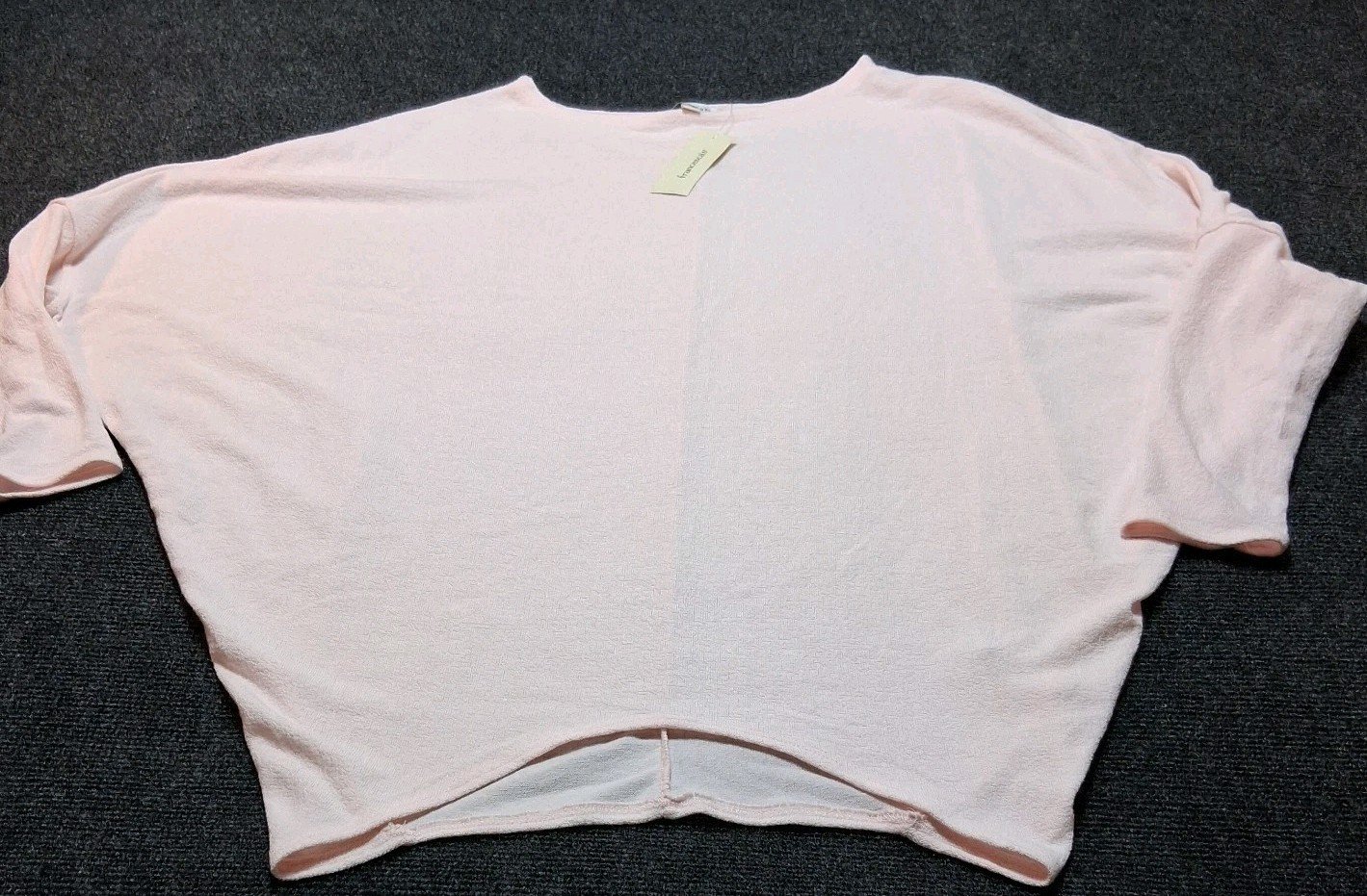 Francescas Light Pink Dolman Sleeve Knit Sweater Top Lagenlook Size M NWT