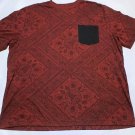 Aces & Idols Graphic T Shirt Mens XL Red Paisley Print Pocket Short Sleeve