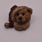 Vintage Christmas Boyd's Bear with Red Santa Hat Brooch Pin Holidays Retired