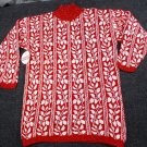 VTG American Pride Christmas Holiday Sweater 1980s size M Red Silver Sparkle NWT