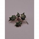 Holly Christmas Xmas Mistletoe Brooch Pin
