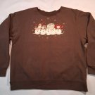 VTG Brown Holiday Christmas Sweater Raw Neckline Snowman Size XL Cardinals