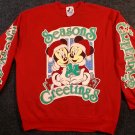 Disney Vintage Christmas Mickey & Minnie Seasons Greetings Sweatshirt Medium L