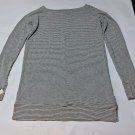 A Pea In The Pod Maternity Long Sleeved Shirt Heather Charcoal Stripe Soft Sz XS