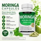 Moringa Oleifera Capsules 1200mg Leaf Supplement Vegan Non-GMO 90 Count