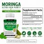 Moringa Oleifera Capsules 1200mg Leaf Supplement Vegan Non-GMO 90 Count