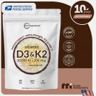 Micro Ingredients Vitamin D3 K2 10,000 IU 200 mcg MK-7 Coconut Oil 300 Softgels Micro Ingredients Vitamin D3 K2 10,000 IU 200 mcg MK-7 Coconut Oil 300 Softgels