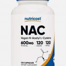 Nutricost N-Acetyl L-Cysteine NAC 600mg 120 Vegan Capsules Nutricost N-Acetyl L-Cysteine NAC 600mg 120 Vegan Capsules