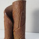 Vintage Studio Pottery Terra Cotta Textured Bark Vase 4.5" Small Clay Vessel