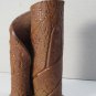 Vintage Studio Pottery Terra Cotta Textured Bark Vase 4.5" Small Clay Vessel