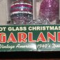 Christopher Radko Shiny Brite Glass Christmas Tree Garland 7 Foot Pink Silver NI
