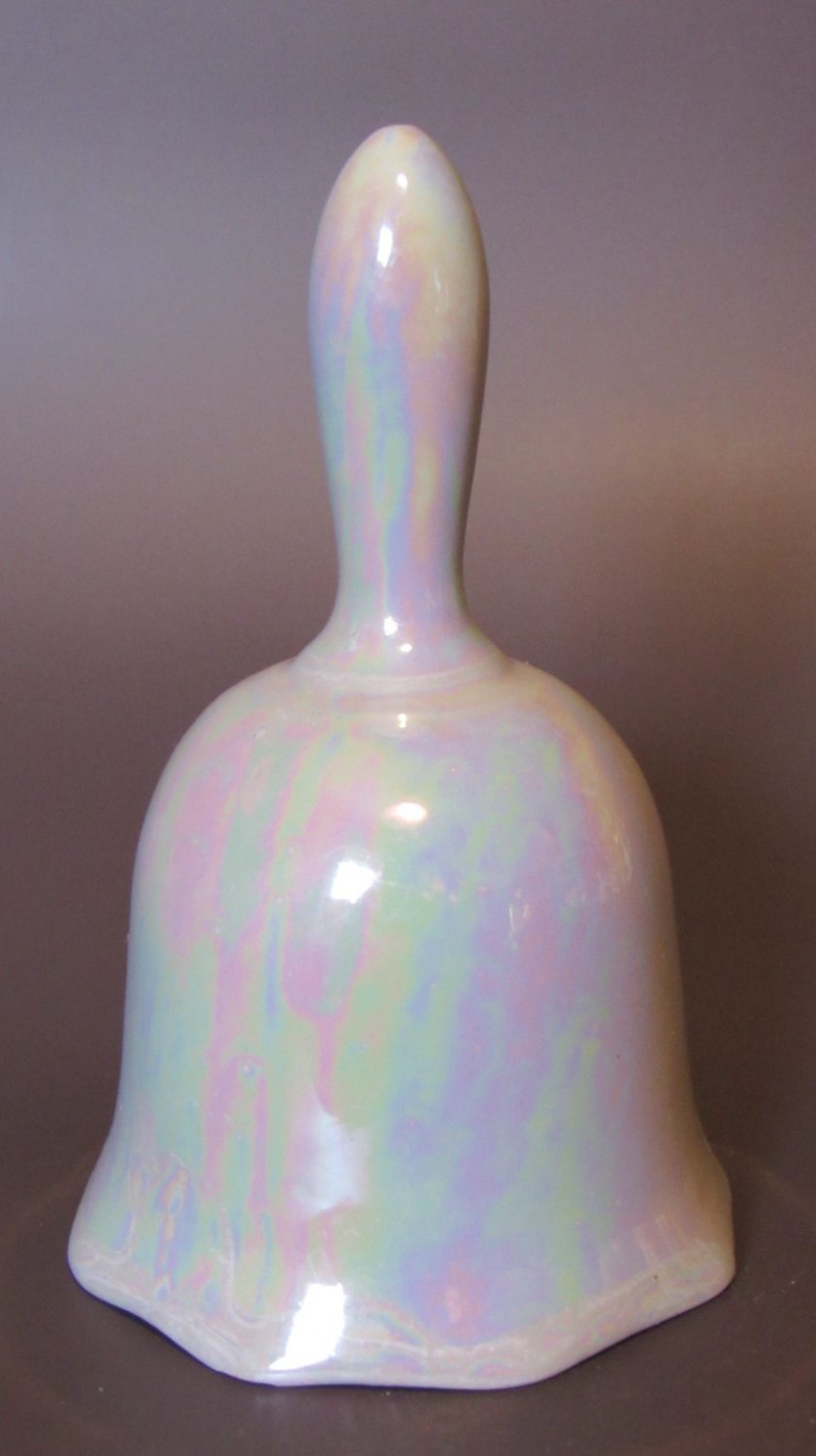 Vintage Iridescent Lusterware Ceramic Bell - 5" Tall