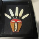 Beautiful Framed Alaska Native Style Ceremonial Mask Shadow Box - 11" x 9"