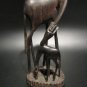 Mid-Century Hand-Carved African Blackwood Giraffe Mother & Baby Figurine