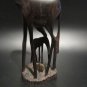 Mid-Century Hand-Carved African Blackwood Giraffe Mother & Baby Figurine