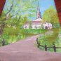 Charming Landscape Oil Painting - White Country Church