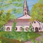 Charming Landscape Oil Painting - White Country Church