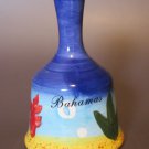 Vintage Bahamas Souvenir Ceramic Hand Bell – Beach Scene