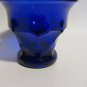 Vintage Cobalt Blue Glass Basket with Clear Handle – 6" Tall Scalloped Ruffled E