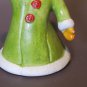 Vintage Ceramic Figural Bell &acirc;�� Waving Girl in Green Winter Coat