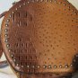 Mezon Round Crossbody Bag - Brown Faux Leather