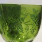 Vintage Bartlett-Collins Avocado Green Glass Goblets Grape Vine Thumbprint - Set