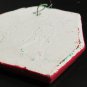 Vintage Handmade Ceramic Christmas Present Ornament - Red & Green Clay Gift Box