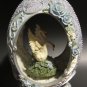 Vintage Swan Music Box Egg Blue Roses Rotating Some Enchanted Evening 7â READ