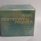Vintage 1979 Avon "Shimmering Peacock" Glass Candle Holder - NIB / NOS