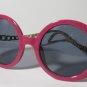 Vintage-Style Oversized Round Sunglasses | Burgundy & Gold Chain Temples