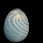 Art Glass Egg Paperweight Blue White Swirl Heavy 4â Isle of Wight Style