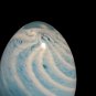 Art Glass Egg Paperweight Blue White Swirl Heavy 4â Isle of Wight Style