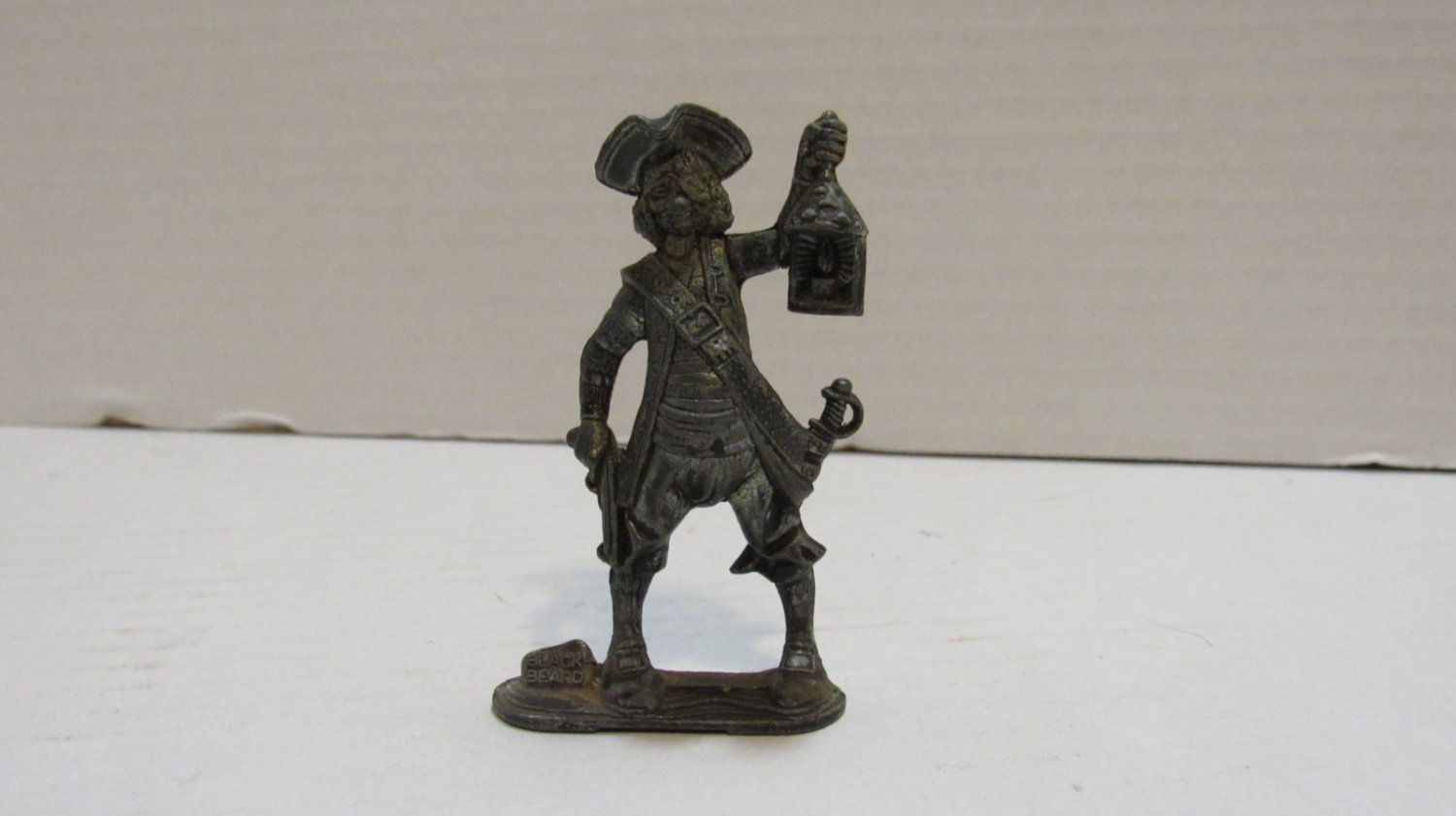 Vintage Mini Black Beard Figurine Made Of A Cast Metal Material