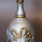 Vintage 6" Ceramic Hand Painted Floral Bell - Silver & Gold Rose Relief Vintage 6" Ceramic Hand Painted Floral Bell - Silver & Gold Rose Relief