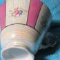 Vintage Enesco Pink Panels Rose Teacup Saucer Set - Mid Century Japan Lusterware