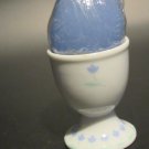 Vintage Candle Compliments Egg Candle & Ceramic Holder Set