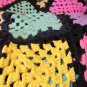 Retro 70s Crochet Granny Square Throw Blanket | Cozy Bohemian Afghan 62"x54"