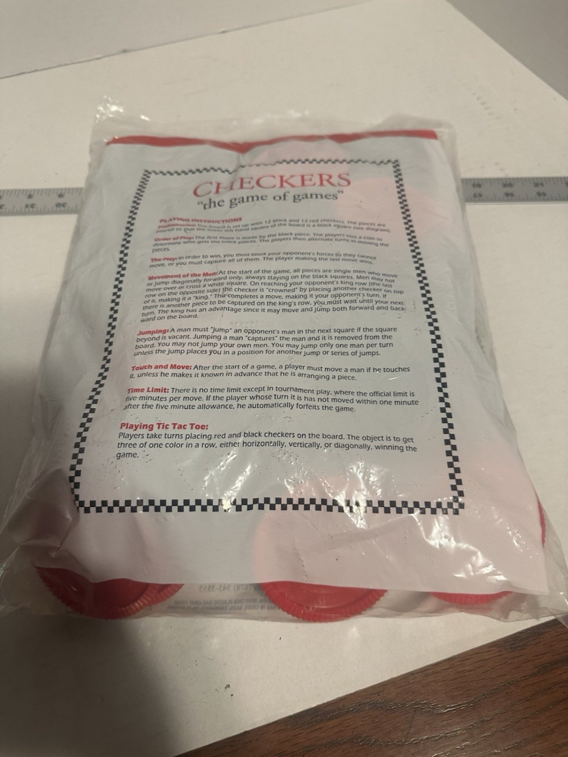 Checkers Game Set with Red and Black Pieces