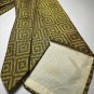 Vintage Men's Neck Tie, Geometric Gold And Black Design No tags, Men's Vintage
